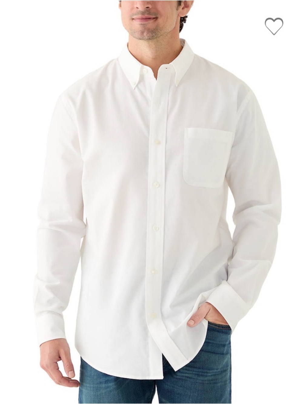 Saddlebred Classic Fit Oxford White Long-Sleeve Button-Down Dress Shirt